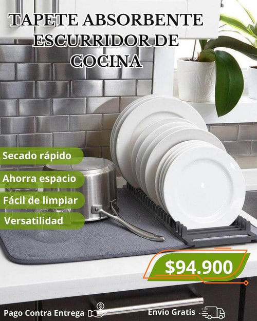 TAPETE ABSORBENTE ESCURRIDOR DE COCINA