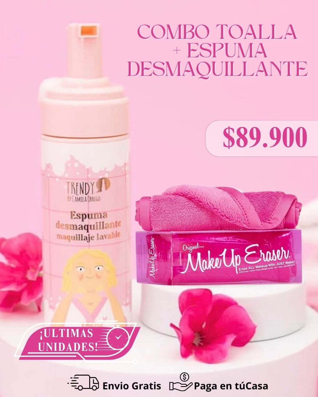 COMBO TOALLA + ESPUMA DESMAQUILLANTE - Electicarshop