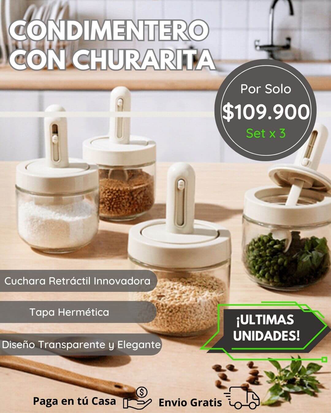 CONDIMENTOS CON CUCHA RETRACTIL X 3 - Electicarshop