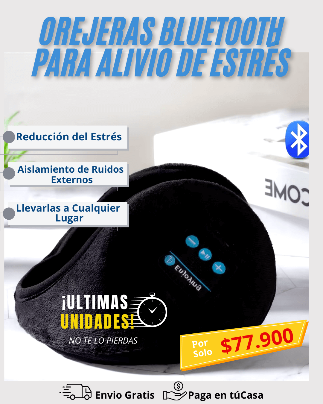 OREJERAS BLUETOOTH PARA ALIVIO DE ESTRÉS - Electicarshop