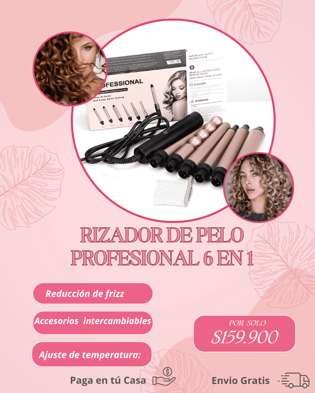 RIZADOR DE PELO PROFESIONAL 6 EN 1 - Electicarshop